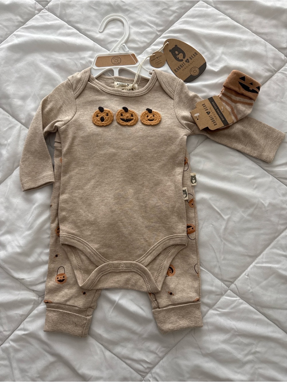 Organic cotton Halloween baby set of 3 pieces